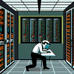**

A stylized depiction of a person meticulously copying data from a very early, simple website (think late 90s HTML) contrasted with a modern, sleek server room humming with activity and complex code projected onto screens. The human figure is hunched and stressed, the server room suggests efficiency and automation. The overall feeling should be "from painstaking manual labor to sophisticated automation." Use a warm color palette for the old website scene and cool colors for the modern server room.

**