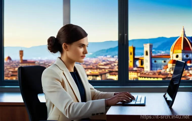 인터넷정보검색 전문가로 성장하기 위한 자격증 로드맵 - **Prompt 1: Data Analyst at Work**
"A highly focused Italian data analyst, a woman in her late 2...