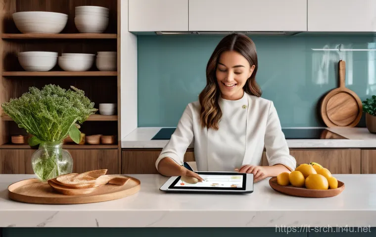인터넷정보검색 실무에서 사용되는 최신 기술 트렌드 - **Prompt 1: The AI-Powered Culinary Journey**
    A wide shot of a young Italian woman, in her late ...