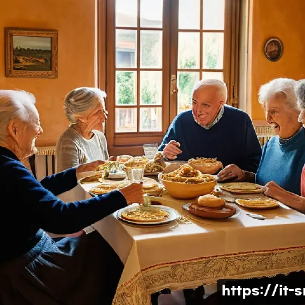 인터넷정보검색 실무에서 자주 발생하는 문제와 해결법 - A warm and vibrant scene depicting an Italian family enjoying a traditional "pranzo della domenica" ...