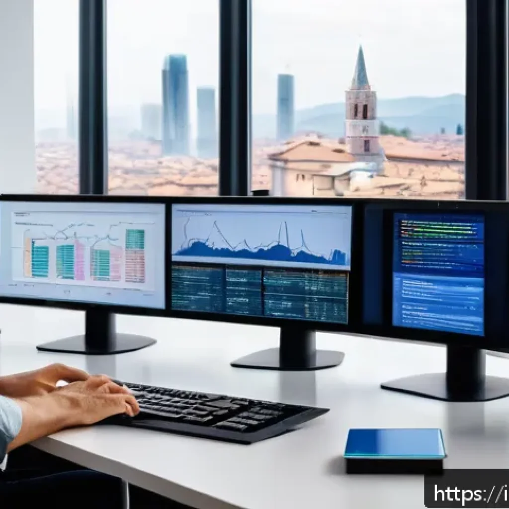 인터넷정보검색 실무와 오픈소스 검색 기술 활용 사례 - A modern digital workspace scene showing an Italian researcher using open source web research tools ...