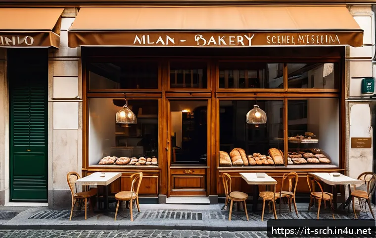 인터넷정보검색 실무에서 발생한 검색 엔진 최적화 사례 - A cozy artisanal bakery storefront located in the Navigli district of Milan, Italy, during a sunny a...