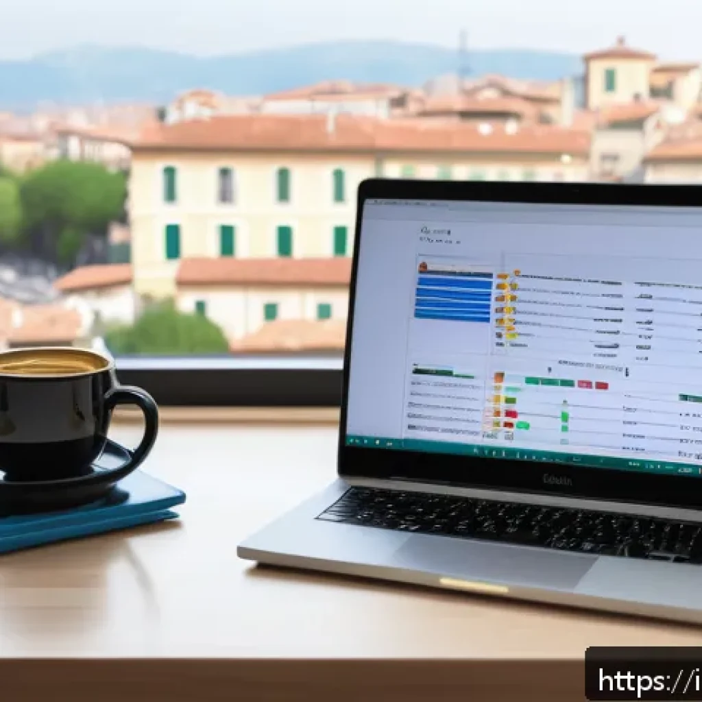 인터넷정보검색 자격증 실기 시험 대비 데이터 구조 학습법 - A detailed and vibrant digital illustration of a modern Italian study desk setup for a computer scie...