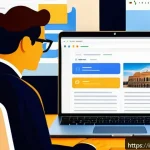 인터넷정보검색 실무에서 경험한 정보 수집 문제 해결 사례 - A modern workspace scene showing a professional Italian researcher using a laptop with multiple brow...